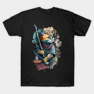 Viking Cat Painting T-Shirt